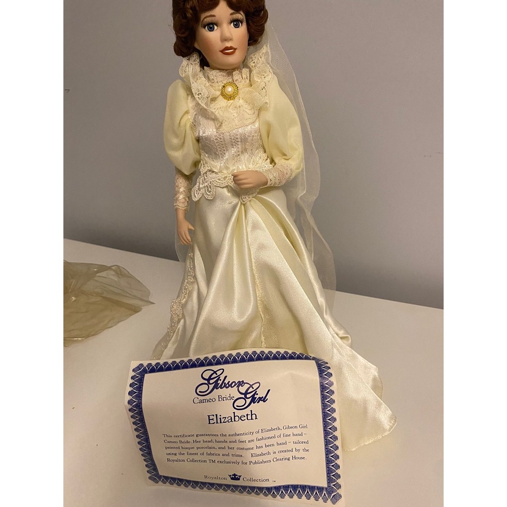 Gibson Girl Cameo Bride Porcelain Doll - Picture 2 of 10